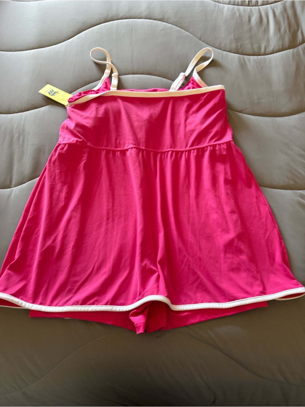 All in Motion Women's Bright Pink Everyday Soft Dress with White Trim BNWT XXL - Picture 4 of 11